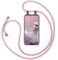 moex Chaîne de téléphone Portable Compatible avec Huawei Honor 8X, Coque avec Sangle réglable en l'or Rose