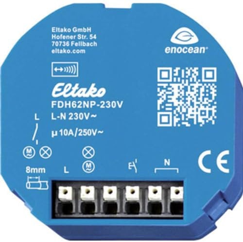 Eltako FDH62NP-230V+FTKB-rw Funk Schaltaktor 1-Kanal Unterputz Schaltleistung (max.) 2500W Reichweite max. (im Freifeld) 30m