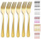 Kyraton Fourchette à dîner en or 6 pièces, fourchettes en acier inoxydable de 20cm, plaqué or titane argenterie de mariage, fourchettes en or lot de 6
