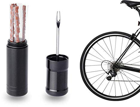 ZOOENIE Tubeless Bike Reifen Reparatur Kit, Fix Fahrrad Tubeless Reifen Punctures schnell, Flache Reifen Reparatur Kit mit 5 Reifen Streifen Stecker für Mountain Road Bike Radfahren