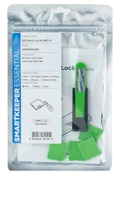 SmartKeeper Essential / 4 x SD Port Blockers + Key/Grün