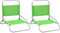 vidaXL 2X Strandstuhl Klappbar Klappstuhl Campingstuhl Faltstuhl Stuhl Stühle Gartenstuhl Anglerstuhl Strandstühle Outdoor Grün Stoff
