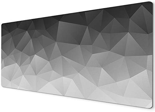 900 x 400 XXL Triangle Mouse Pad | Black and Grey Geometric