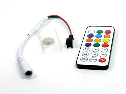 POPESQ® 1 Stk. x 21 Tasten 5-24V RF RGB Led Controller WS2812B WS2811 Neo Pixel 3 polig Batterie inklusive #A4499