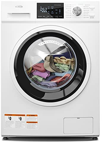 KoolMore 24 Front Load Washing Machine, 2.7 Cu. Ft., Space Saving Unit with 20-Minute Quick Wash, 12 Washing Cycles, Quiet Inverter Motor [White] [120V] (FLW-3CWH)
