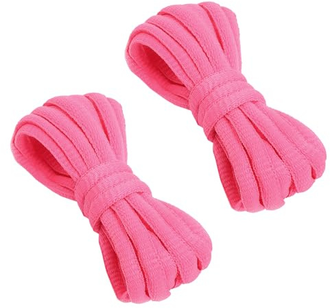 VSUDO 180 cm Lacets Rose Néon Ovale pour Chaussures de Sport, Lacets de Baskets, Lacets Chaussures de Course sur Route, Lacets Chaussures de Running pour Femme ou Homme (1Paire-Rose Néon-180CM)