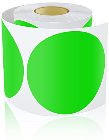 Meitaat 200 Stück Runde Aufkleber Groß 12.7cm Selbstklebend Klebepunkte Etiketten Farbkodierung kreise Sticker Wetterfest Grün