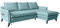 MIUFORM Ecksofa mit Schlaffunktion und Bettkasten | Charming Charlie Wohnlandschaft Mit Schlaffunktion Couch Schlafcouch Wohnzimmer Gästezimmer Holzlfüße Boho-Stil (Pastellblau Rechts ausgerichtet)