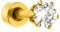 Purelei® Stone Piercing (Gold, Silber), Damen und Herren Piercing aus langlebigem Edelstahl, Wasserfestes Unisex-Nasenpiercing mit Schmuckstein (Zirkonia), 3 mm Durchmesser (Gold)