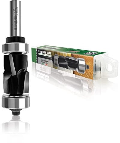 Fraiser fresa per rifilare a compressione UP/DOWN cut con cuscinetto superiore e inferiore – gambo 8mm, altezza taglio 25,4mm – per fresatrice verticale e rifilatore – legno e laminati
