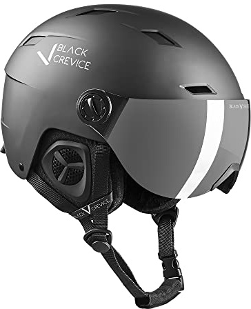 BLACK CREVICE Skihelm mit Visier Kirchberg schwarz, L (58-61cm)…
