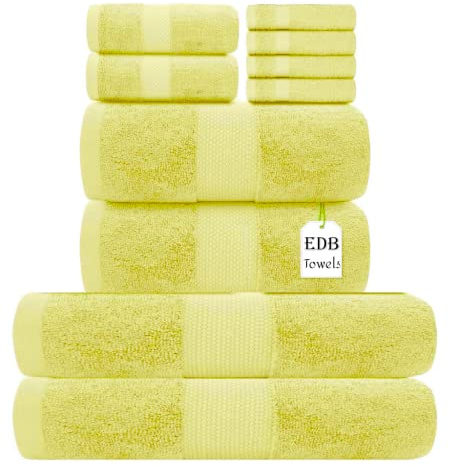 Premium Super Jumbo Extra Large Bath Sheet 100% Egyptian Cotton 800-GSM Soft Towels Quick Dry Highly Absorbent Face Cloth, Hand Towel, Bath Towel Hotel, Gym Quality (1X Bath Towel, Lemon)