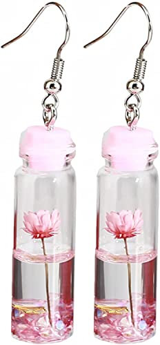 Générique Boucles d'oreilles Fleur de Bouteille, déclaration drôle Dangle Goutte résine Bouteille d'eau Pendentif Boucles d'oreilles Bijoux pour Femmes