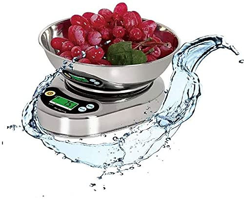 AUGUSE Küchenwaage Digital Digitale Küchenwaage, geeignet for Mehl, Kuchen, Backen, Obst, Edelstahl, Elektronik, Waage, 1–6 kg, elektronisch (Size : 3kg*0.5g)