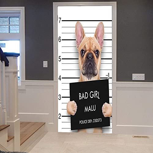 Türtapete Selbstklebend 3D Tierischer Hund 90 X 210 Cm Türtapete Selbstklebend Türposter,Fototapete Selbstklebend 3D Pvc Türaufkleber Diy Türbild,Türfolie Poster Tapete - Türwandaufkleber