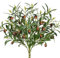 Oairse Lot de 6 branches d'olivier artificielles de 55 cm avec 2 branches d'olivier artificielles avec feuilles de fruits artificielles pour arrangement floral pour vase, maison, bureau, ferme
