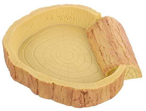 Hohopeti Crawling Pet Food Basin Pet Feeding Bowl Reptile Bathtub Reptile Ramp Dish Turtle Bowl Frog Food Bowl Terrarium Bowl Reptile Bowl Reptile Water Bowl Resin Food Rack Glass