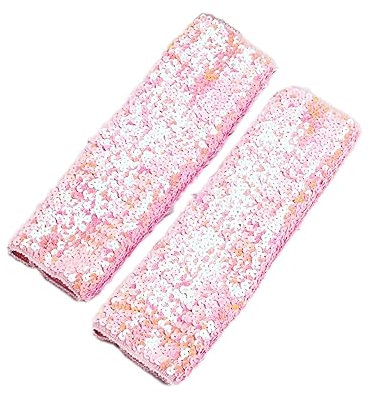 Fingerlose Pailletten Handschuhe,Halbfingerhandschuhe mit Pailletten,Arm Warmers Long Stulpen Handschuhe,für Maskeradepartys Halloween Cosplay Accessoires Opernaufführungen,Rosa,9×28cm