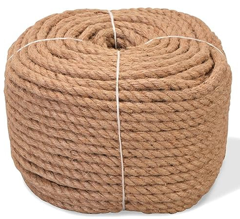 Homgoday Juteseil Hanfseil Tau Seil Gartenschnu Paketschnur Schwere Seil Bastelschnur für Garten, Handwerk,Floristik, DIY Gartenarbeit und Dekoration 8 mm 500 m