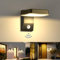 BENMA 22W LED Wandleuchte mit Bewegungsmelder, Außenlampe Wasserdicht IP65 Außen Innen Wandlampe mit Schwenkbar LED Panel Schwarz Quadratische Außenwandleuchte für Garten Terrasse, Warmweiß 3000K