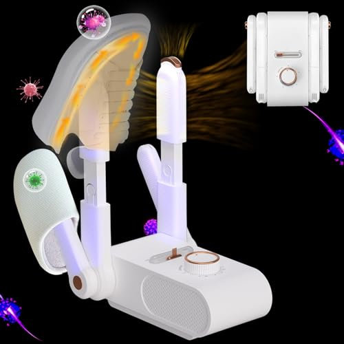 EPROICKS Schuhtrockner mit Ozon, Schuhwärmer mit Doppelständer, Shoe Dryer mit Timer, Schuhe Trockner, Dreifach Antibakteriell, Einstellbarer Temperatur und Luftgeschwindigkeit
