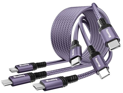 USB C to USB C Charger Cable 60W USB C Cable Fast Charge 3Pack 1+1+2m Type C Data Lead Compatible With Galaxy S23 Ultra,Huawei Mate 60 Pro,Pixel,MacBookPro 2021 ipad Air 5