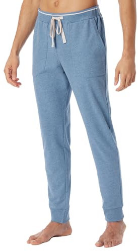Schiesser Herren Lange Schlafhose-Sweatwear Organic Cotton-Mix + Relax Pyjamaunterteil, blau-Mel_181186, 52