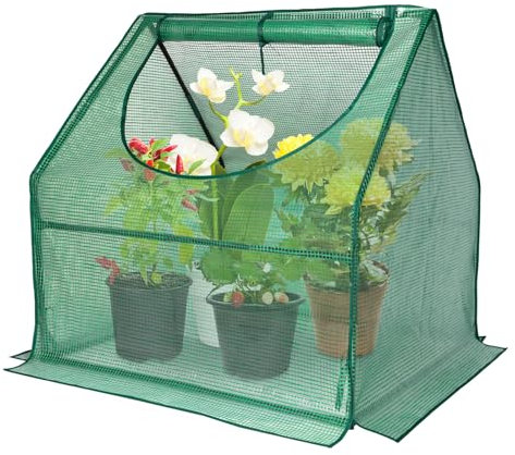 GreatBuddy Mini serre portable, 0,9 x 0,9 x 0,9 m, bâche en polyéthylène haute densité avec fenêtre enroulable à fermeture éclair, parfaite pour la culture de plantes d'intérieur et d'extérieur