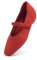 Cusolemore Mary Jane Flache Schuhe für Frauen mit Bogen Unterstützung und verdeckten niedrigen Keilabsatz, Bequeme Frauen quadratische Zehe Ballett Flats Stricken Kleid Schuhe Rot Size 39