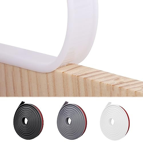 NiCoLa Bande de placage flexible en forme de U pour meubles - 5 m x 12 mm en TPE blanc - Bande de placage autocollante pour meubles de table, armoire, chaise, étagère (blanc, 12 mm)