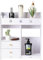 Haloppe Armoire de Salle de Bain Murale avec 2 tiroirs, Armoire de Rangement pour Toilettes avec 3 Grandes étagères Ouvertes pour Salle de Bain, buanderie, Organisateur de Cuisine Blanc