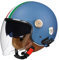 LHBM Bluetooth-Motorradhelme, Jethelm für Erwachsene mit offenem Gesicht und doppelter Sonnenblende, Vintage-Halbhelme für Motorräder, Mopeds und Roller für Herren und Damen K,XL=61-62CM