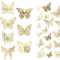 TRKETK 84 Stück 3D Schmetterlinge Ornamente, 7 Stile und 3 Größen Schmetterlings Wandaufkleber Schmetterlinge Aufkleber Abnehmbare Goldene Schmetterlings Wandaufkleber für Zuhause Zimmer Tortendeko