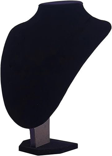 MINGZE Soporte de exhibición de la joyería, busto expositor, soporte del soporte de la exhibición del busto de la cadena del colgante del collar del terciopelo negro, 15 * 15cm