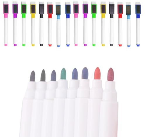 GXGM 16 Stück whiteboard marker mit Feiner Spitze, whiteboard stifte, folienstift abwischbar, marker stifte, 8 Farben