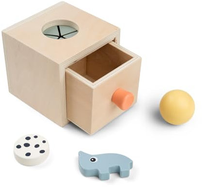 Done by Deer Versteckbox Nozo Farbmix - Motorikspielzeug das die Hand-Augen-Koordination, die Feinmotorik und die Problemlösung geübt, Montessori Spielzeug ab 1 Jahr