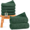 Hausfelder Premium Handtücher Set mit Aufhängschlaufen - Baumwolle Duschhandtuch 70x140 cm und Handtuch 50x100 cm aus 100% Baumwolle 500g/m², (Dunkelgrün, 2 Badetücher + 4 Handtücher)