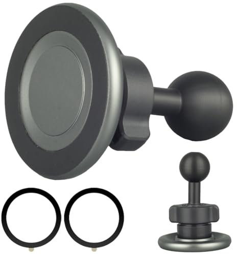 Magnetic Car Mount Cell Phone Holder with 1 inch Ball for Magsafe iPhone 16/15/14/13/12 Pro Max Car Mount Phone Holder Compatible with Ram Mounts B Size Double Socket Arm Magnetic Tablet Mount Holder
