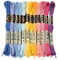 CABODYALS 12 Strang 96m Bunte Stickfaden Glitzer Kreuzstichgarn 6 Stränge Stickgarn Bastelfaden Handarbeitfaden Freundschaftsarmband Fäden Zur Schmuckherstellung Armband Stricken Nähen Bastelbedarf