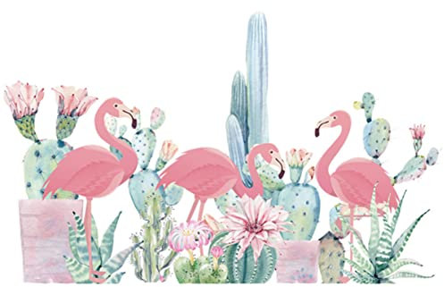 MUSISALY Autocollant Mural Flamant Rose En Pvc Amovible, Motif Tropical, Décor Intérieur Salon Chambre, Décoration Murale Sans Résidu, Pour Maison Et Fenêtres