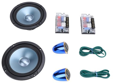 Yctze Juego de Altavoces para Coche de 180W y 6,5 Pulgadas, Agudos Graves de 2 Vías y 60W de Alta Potencia, Sonido con Mucho Cuerpo, Material Metálico, Resistente Al Medio Ambiente