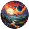Fun Jigsaw Puzzles for Adults 1000 Piece,Twin Planets Landscape,Round Jigsaw Puzzles,for Adults Kids Age 12+,Cardboard puzzles,Great Gift for Adults size，67.5x67.5