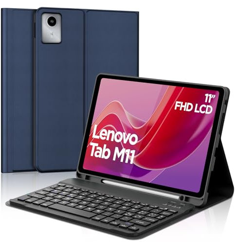 JADEMALL Custodia con Tastiera per Lenovo Tab M11 2024 11 TB330FU/330XU, Italiana QWERTY Tastiera Magnetica Wireless Bluetooth per Lenovo Tab M11 11 Pollici, Blu