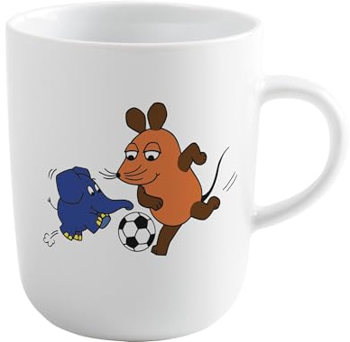KAHLA DieMaus Becher 0,35 l Fußball | weißer Becher im Sendung mit der Maus Design