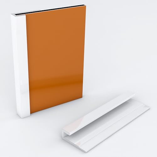 Kerabad Aluminium Profilsystem für 3mm Platten, Aluprofil für Duschrückwand Küchenrückwand, Abschlußprofil weiss - 1m lang