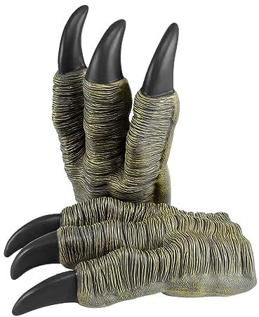FakeFace Hochwertige Dinosaurier-Krallenhandschuhe für Erwachsene, Realistische Velociraptor Tyrannosaurus Dino Kostüm Klauen für Halloween Karneval Cosplay