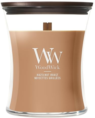 WoodWick Scented Candle| Medium Hourglass Candle | Hazelnut Roast | Perfect Gifts for Women