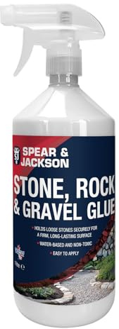Spear and Jackson Stone, Rock and Gravel Bonding Glue, 1 Litre, Water-Based Non-Toxic Formula, Ready to Use, for Paths, Patios and Decorative Areas