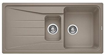 1.5 Bowl Beige Composite Kitchen Sink with Reversible Drainer - Blanco Sona 6 S Silgranit Puradur Ii