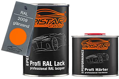TRISTARcolor RAL 2009 Verkehrsorange glänzend 2K Autolack 1,5 Liter / 1500 ml Dose inkl. Härter